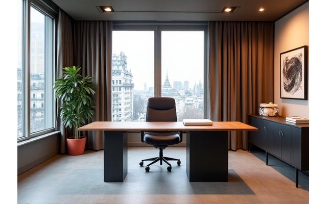 Bureau de luxe moderne avec mobilier design, Paris