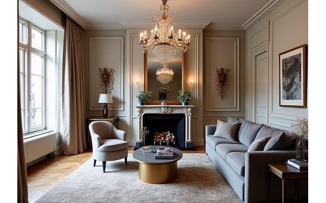 Intérieur d'un duplex rénové au Trocadero, Paris